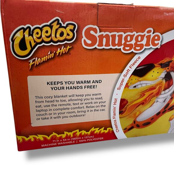 Snuggie x Cheetos Flamin' Hot Wearable Blanket w  Sleeves Fleece 71 x 54" Gift - Picture 9 of 12